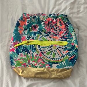 Lilly Pulitzer Neon Green and Blue Patterned Bag